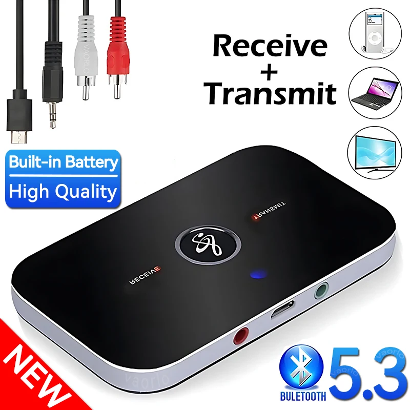 B6 2 IN 1 Bluetooth 5,3 Audio Sender Empfänger 3,5mm AUX Jack – Bild 2
