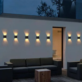 Solar-LED-Außenwandleuchte Wasserdicht Dämmerungssensor Zaunlampe für Garten Hof Veranda Weg Terrasse