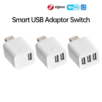 Intelligenter WiFi/Zigbee Micro-USB-Adapter-Schalter 5V Mini 1 2 3 USB-Stromadapter Smart Life Steuerung über