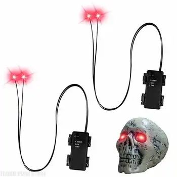 Leuchtende Halloween-Augen mit Timer, leuchtende Skelett-Augen, Horror-DIY-Augen für Masken (2 Stück)
