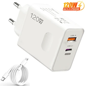 120w Schnell ladegerät USB Typ C PD Kabel Schnell ladung 3,0 Adapter für iPhone Xiaomi Samsung Oneplus Pixel