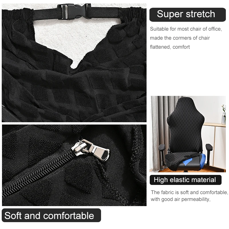 4 teile/satz Elastische Jacquard Gaming Stuhl Abdeckung – Bild 4