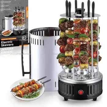 Vertikaler Elektrogrill mit Automatischem Drehspieß, 1000W Leistung, Rutschfeste Füße, Ölauffangschalen