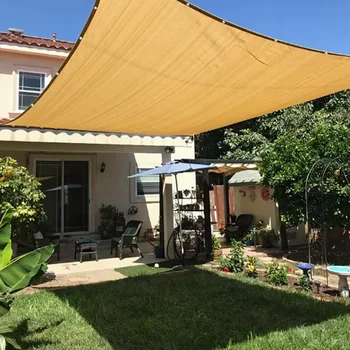 Beiger Sonnenschutzstoff, Langlebiges Sonnenschutznetz, Geeignet für Terrasse, Gewächshaus, Hühnerstall