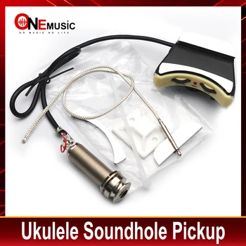 Ukulele-Schallloch-Tonabnehmer mit Lautstärke- und Klangregelung, hochempfindlicher, schlanker, silberner