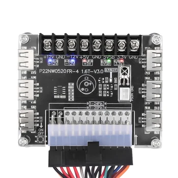 24 Pins ATX Netzteil Breakout Board und Acrylgehäuse Kit Modul Adapter Stromanschluss Unterstützung 12V -12V
