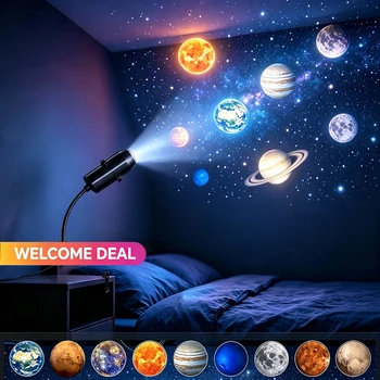 USB-Sternenhimmel-Projektorlampe 360° ° Drehbarer Flexibler Schlauch Planeten-Galaxie-Projektionslampe