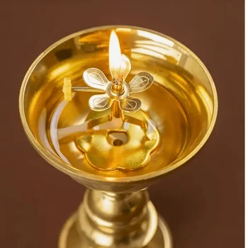 Eleganter goldener Kerzenhalter mit verstellbarem Docht - robuster Kerzenständer, Tischdekoration für Zuhause