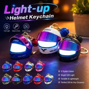 Cooler Leuchtender Helm-Schlüsselanhänger Leichter Vielseitiger Mini-Nachtlicht-Anhänger Realistischer