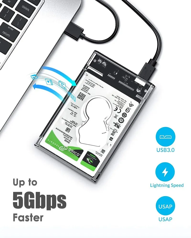 Festplattenboxen USB 3.0 zu SATA III Festplattengehäuse 2,5 – Bild 4