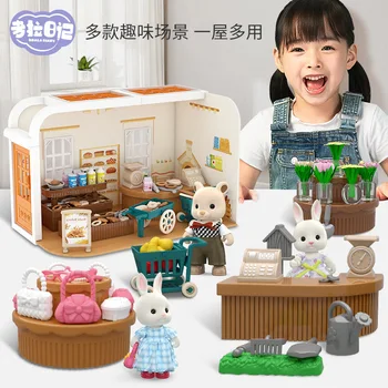 Mini-Supermarkt-Einkaufsspiele, Puppenhaus-Möbelzubehör, Spielzeug für die geistige Bildung für Kinder