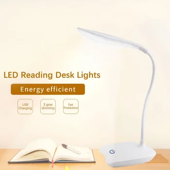 LED Desktop Schreibtisch lampe USB wiederauf ladbare Beleuchtung Augenschutz Raum Nachtlicht Schlafzimmer