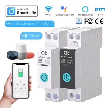 TUYA WiFi/ZigBee MCB Smart Circuit Breaker Überstrom Unter Spannung Schutz Power Metering 63A Fernbedienung