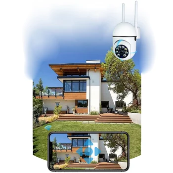Drahtlose Sicherheitsüberwachungskamera WLAN IP Außenkameras Smart Home CCTV KI-Menschenverfolgung