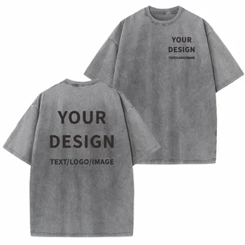T-Shirt aus 100 % Baumwolle, individuelles Logo, Street-Trend, kurzärmeliges T-Shirt, Stickerei-Design