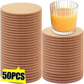 Kork Untersetzer Natürliche Runde Quadratische Holz Tasse Matte Tee Kaffee Becher Getränke Halter Wärmedämmung