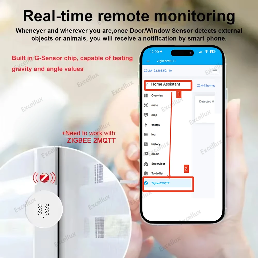 ZigBee Smart Vibration Sensor Tilt Detector Monitor App – Bild 3
