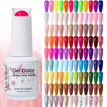 Clou Beaute Gel-Nagellack, Neonbraun, Königsblau, Rot, Grün, Pastell, Nude, Nagelkunst, Lacke, Gel-Lack