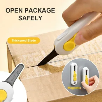 Magnetischer Mini-Boxschneider, tragbarer Boxschneider, Brieföffner und Papierschneider, einziehbare Klinge