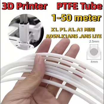 1-100 Meter ID2,5mm OD4mm für Bambu Lab P1P AMS A1 Mini 3D-Drucker PTFE-Schlauch Teflonto-Rohr Bowden-Extruder
