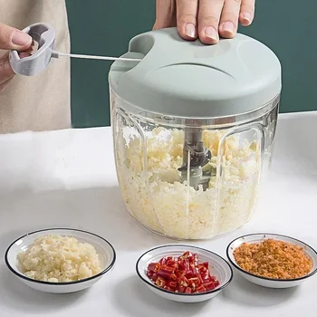 Brecher Gemüse Zwiebel Cutter Küche Kochen Zubehör 500/900ML Manuelle Fleischwolf Knoblauch Chopper Drehen