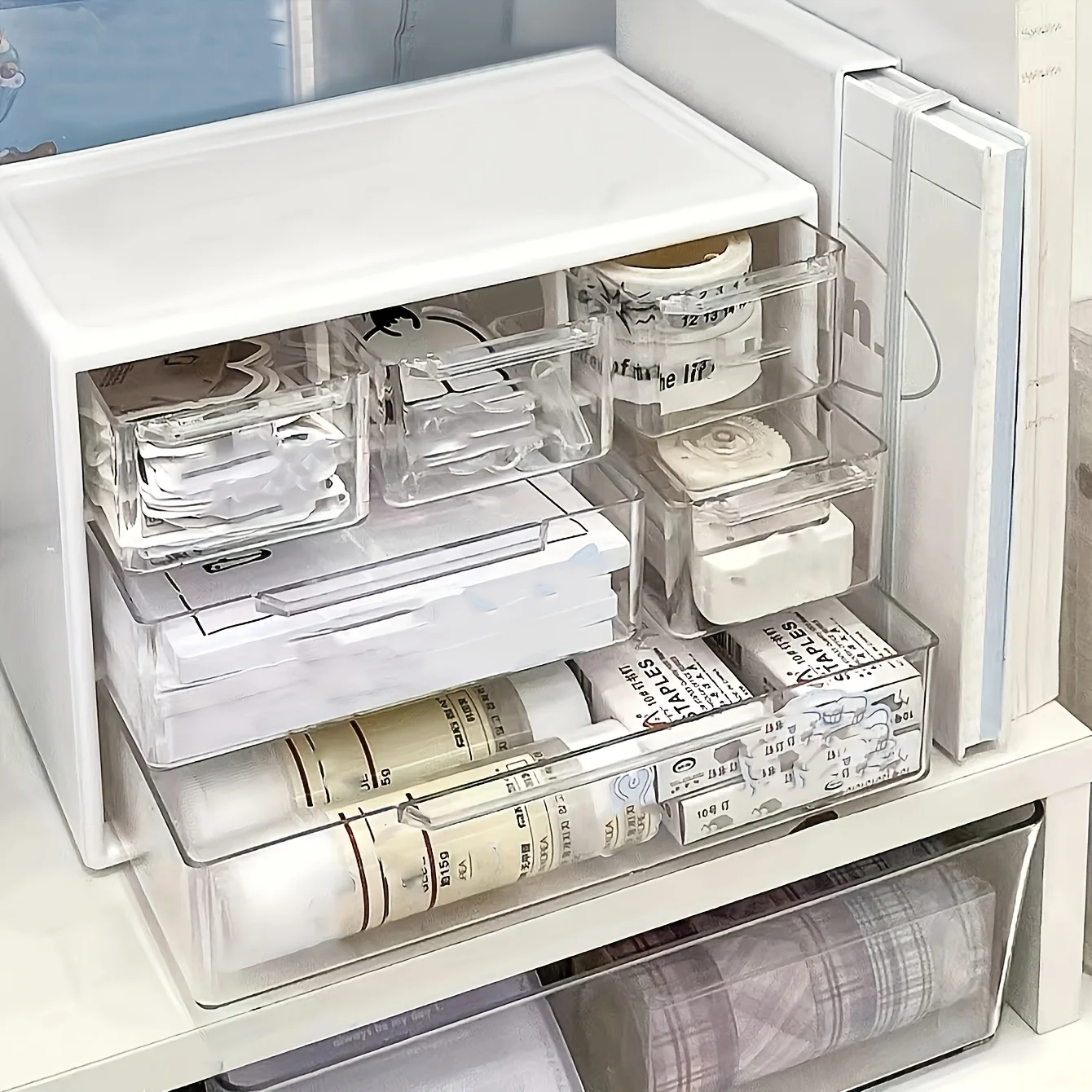 1 Stück multifunktionaler Kunststoff-Desktop-Organizer mit – Bild 2