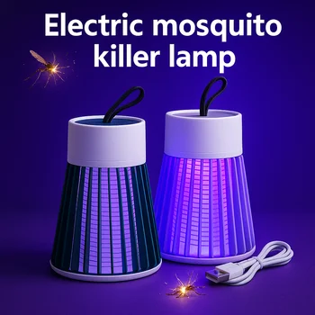 Mückenkiller-Lampe Elektrischer Insektenvernichter 2-in-1 USB-Insektenfalle mit LED-Licht für Schlafzimmer