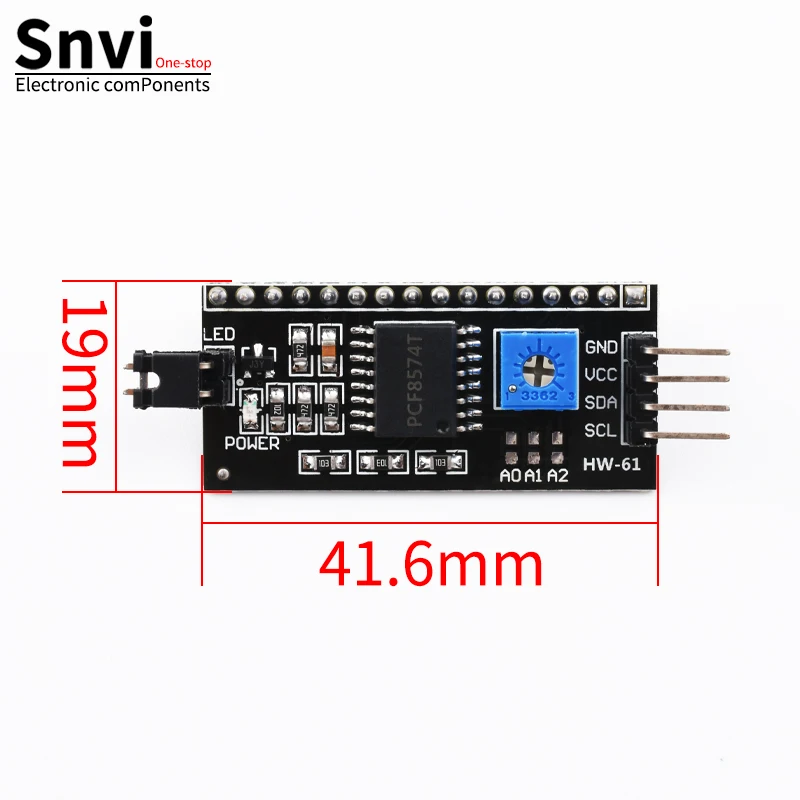 Snvi LCD1602 1602A LCD-Anzeigemodul 16x2 Zeichen Blau Gelb – Bild 3