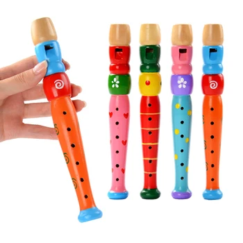 Kleine bunte Piccolo-Flöte aus Holz für Kinder, die Rhythmus lernen, Musikinstrument, frühe Bildung, Musik