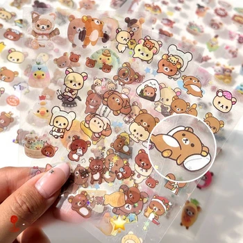 10 Blatt Cartoon Niedliche Rilakkuma Aufkleber Gestanzte Sticker Anime-Aufkleber Handbuchmaterial Glänzende