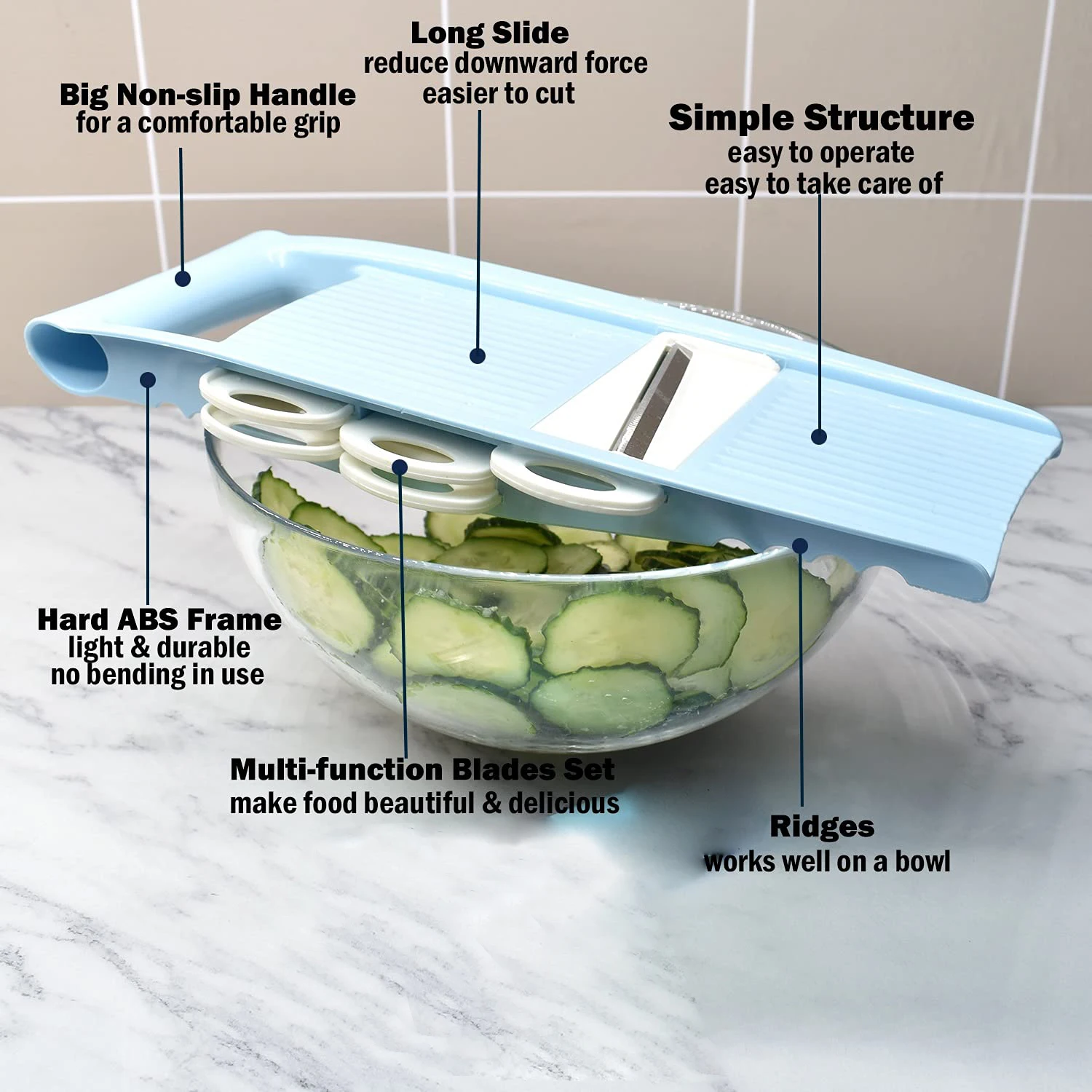5-in-1-Mandolinschneider für die Küche, Gemüseschneider – Bild 4