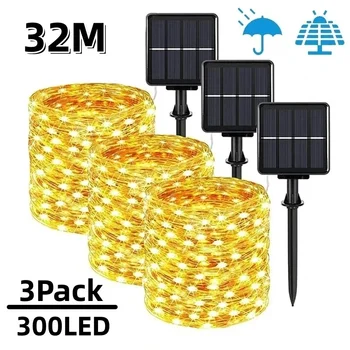 7m/12m/22m/32m LED Solar Licht Outdoor Garten Fee String Licht Led funkeln Wasserdichte Lampe für Weihnachten