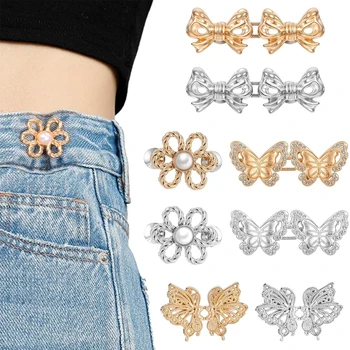 Hose Taille Spanner Verstellbare Taille Schnalle Set Kein Nähen Hosen Clips Anziehen Bund Jean (2 Stück)