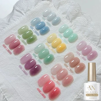 MAINEL 1-12 Stück Modische Nude Glänzende UV-Gel-Nagellacke, Kosmetik-Nagelkunst, Gel-Nagellack-Tipps