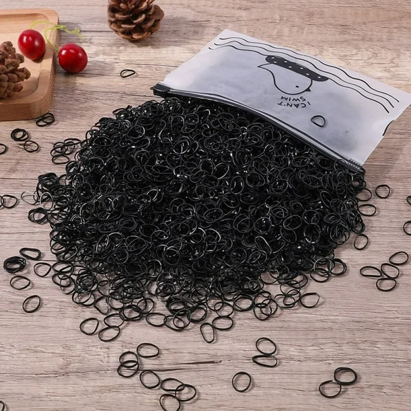 1000PCS Mädchen Bunte Einweg Gummiband Haar Krawatten – Bild 2