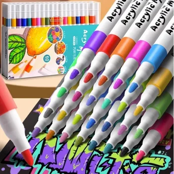 12-80 Farben Set Acrylfarbe Kunstmarkierungsstift Felsmalerei für Kinder Graffiti Stein Keramik Glas Holz DIY