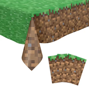 Pixel-Tischdecke, rechteckige Einweg-Tischdecke, Event-Party-Heimdekoration, Tischläufer, grüne