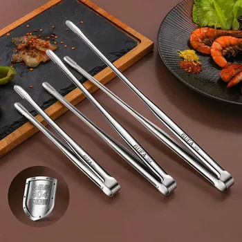 Grill zange Edelstahl lange Mini-Küche Fleisch Lebensmittel Holzkohle Kochen koreanische Camping Grill zubehör