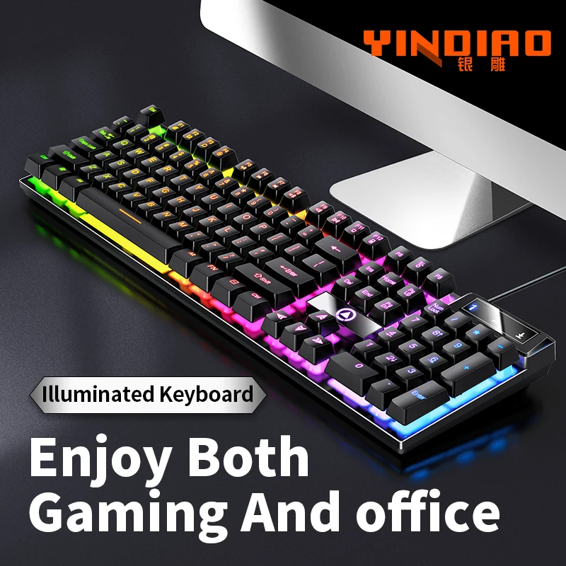 YINDIAO Tastatur Gaming Wired Laptop Desktops PC Computer – Bild 2