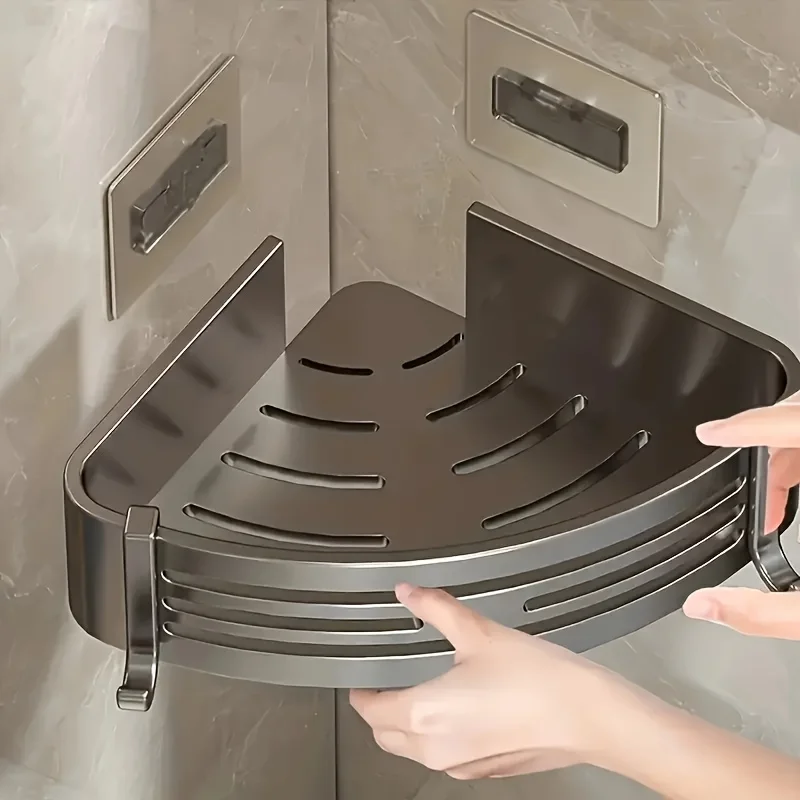 Modernes Badezimmer-Eckregal, selbstklebendes Duschregal für – Bild 5