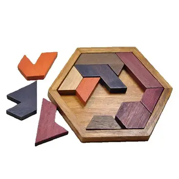 Holz-Puzzle mit geometrischer Form, Puzzle für Kinder, Denkaufgabe, ungiftiges Holzspielzeug für Kinder