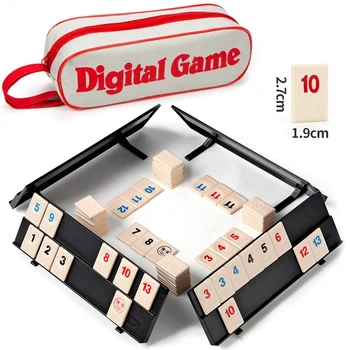 Rummy Cube-Spiel mit 4 Racks, 106 Rummy Cube-Spielset mit tragbarem Koffer, Rummy Tiles-Reiseset