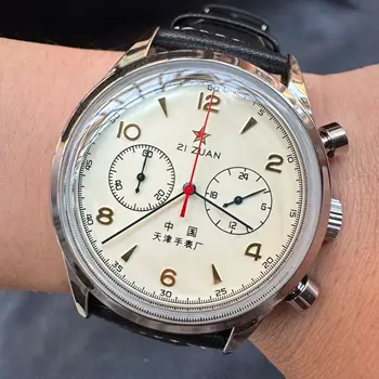 Herrenuhren 1963 Pilot Automatikuhr 42 mm wasserdicht Retro Quarz Chronograph Vintage Dress Watch