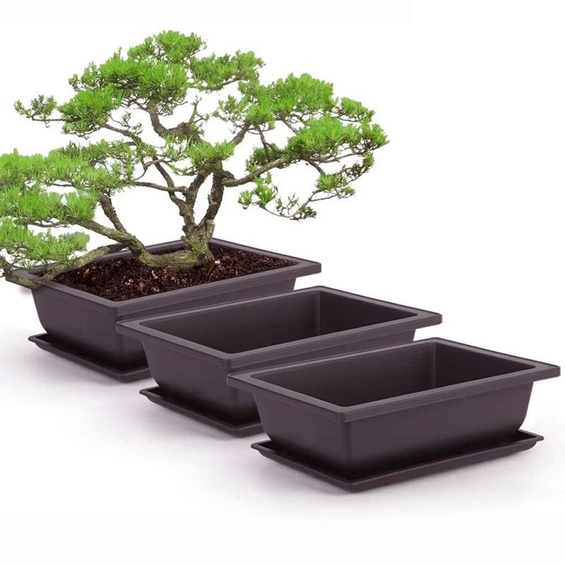 Rechteckige Bonsai-Trainingstöpfe, Kunststoff-Blumentopf mit – Bild 2