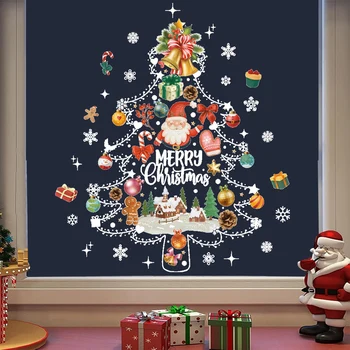 Weihnachts-Fensteraufkleber, Weihnachts-Designs, Etikettenaufkleber für Fenster, Laden, Displays