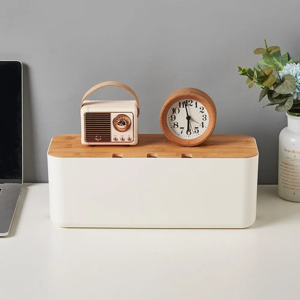 Kabelmanagement-Box mit Bambusabdeckung – Bild 6