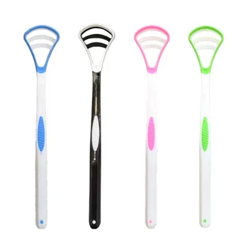 Silikon Zunge Schaber Mit Ergonomischen Griff doppelseitige Frischer Atem Zunge Reinigung Pinsel Oral Hygiene