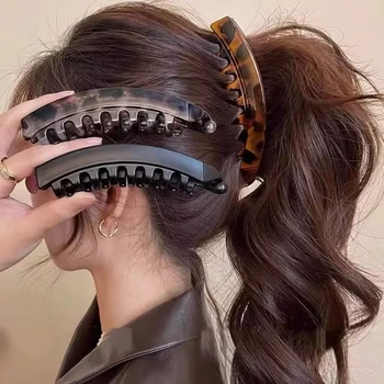 Schildpattfarbene Bananen-Haarspange, Fischförmige Haarnadel für Damen, Haaraccessoires, Haarklammern