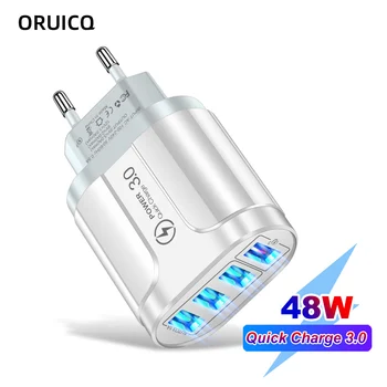45 W USB-Ladegerät Schnellladung QC 3.0 Wandladung für iPhone 12 11 Samsung Xiaomi Mobile 4 3 Ports EU