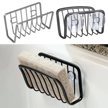 Schwammhalter für Küchenspüle, Edelstahl-Saugnapf, Schwamm-Caddy, Küchenzubehör, Wandmontage, Spüle